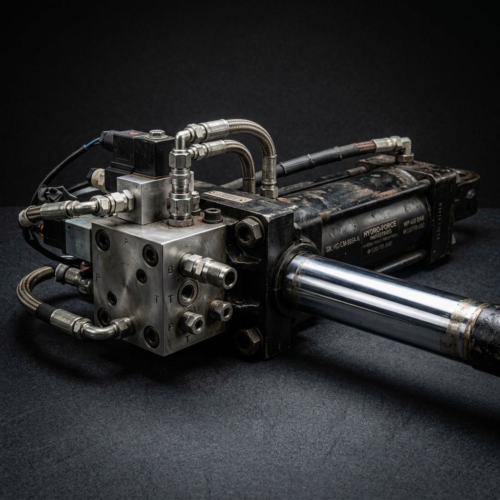 TYPHON ThunderDump LIFT dual-stage hydraulic rams and manifold valve block